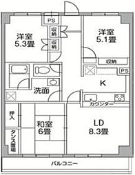 T'sgarden稲城 3LDKの間取図画像