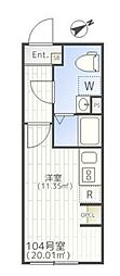 THE PARK EXIA 大崎 ワンルームの間取図画像