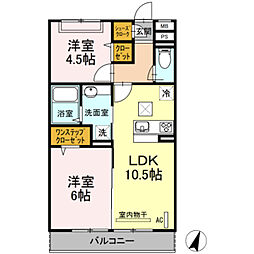 グリーングラス 2LDKの間取図画像
