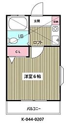 メゾン高橋B棟 1Kの間取図画像