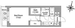 COMFORIALIV目黒碑文谷 1Kの間取図画像