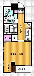 ウィステリアタワー 1Kの間取図画像