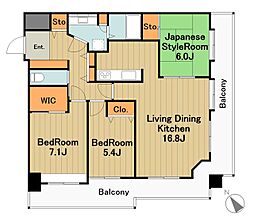 プレステージさがみ夢大通り 10階3LDKの間取り