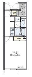 レオネクストブルーリーフ 1Kの間取図画像