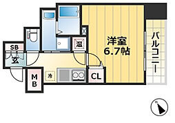 アドバンス神戸アルティス 1Kの間取図画像