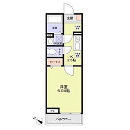 アットリラ稲毛海岸Ａ 3階1Kの間取り