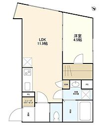 WELLSQUAREISM三軒茶屋 1LDKの間取図画像
