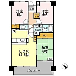 ロイヤルクローバー 3LDKの間取図画像