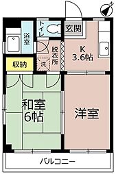 栗山ビル 2Kの間取図画像