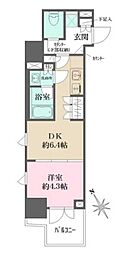 ルフォンプログレス四谷 1DKの間取図画像