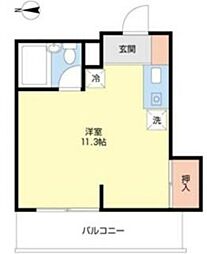 ランドフォレスト天王台2 ワンルームの間取図画像