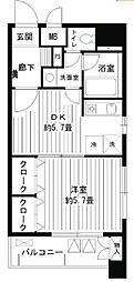 ラフィーネ港北 1DKの間取図画像
