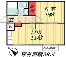 ルミエール 1LDKの間取図画像