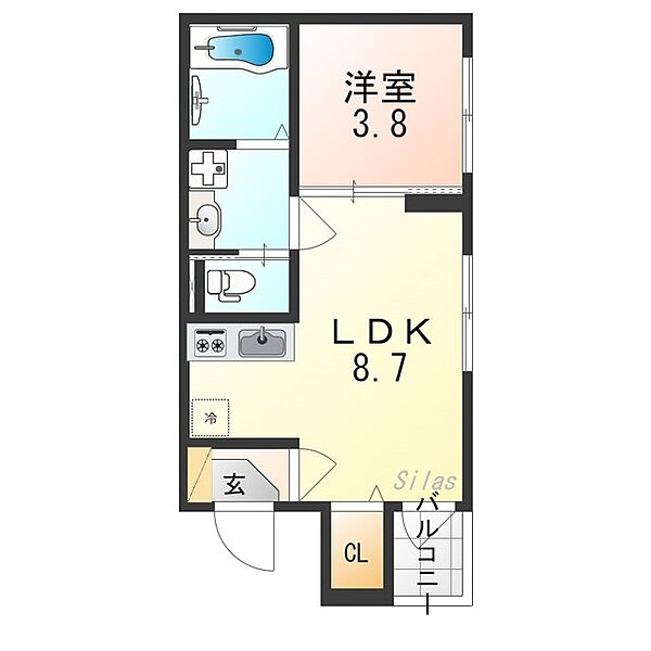 ジミーズメゾン円町 ｜京都府京都市中京区西ノ京壺ノ内町(賃貸アパート1LDK・2階・30.04㎡)の写真 その2