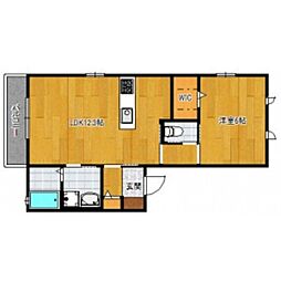 レーブ・シェソア 1LDKの間取図画像