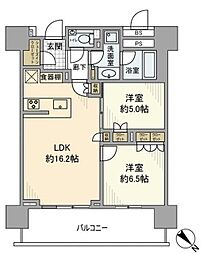 ブランズタワー豊洲 2LDKの間取図画像