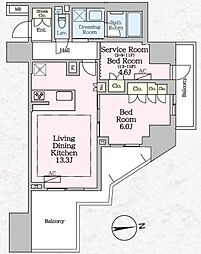 八王子市寺町マンション 1SLDKの間取図画像