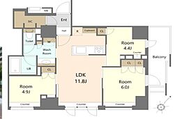 パークリュクス月島ステーションプレミア 3LDKの間取図画像