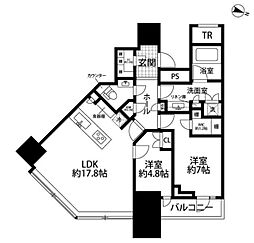 パークコート渋谷ザタワー 2LDKの間取図画像