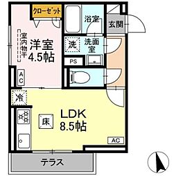 セレスティア羽沢A棟 1LDKの間取図画像