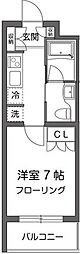 ガーデン用賀 1Kの間取図画像