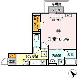 D-room八千代台 1Kの間取図画像