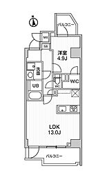 S-RESIDENCE千住大橋broad 1LDKの間取図画像