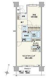 リージア経堂テラスガーデン 1LDKの間取図画像