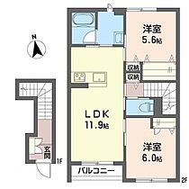 シャーメゾン　ペスカ 00202 ｜ 山梨県甲州市塩山下於曽1706-1（賃貸アパート2LDK・2階・60.68㎡） その2