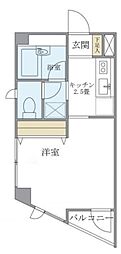 ヒルズガーデン 1Kの間取図画像