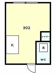 ハイツ境 ワンルームの間取図画像