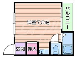 サニーエイト ワンルームの間取図画像