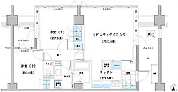 ガーデニエール砧レジデンス 2階2LDKの間取り