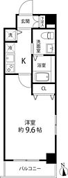 ハスネレジデンス 1Kの間取図画像