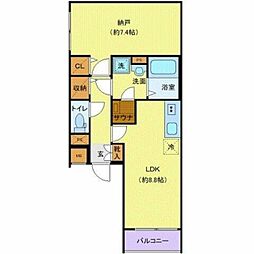 JR京葉線 八丁堀駅 徒歩4分の賃貸マンション 4階1LDKの間取り