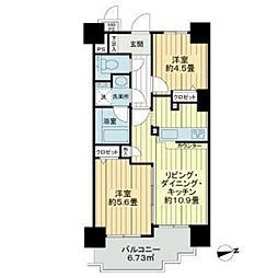 ライオンズマンション白金台 2LDKの間取図画像
