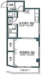 アステール 4階1DKの間取り