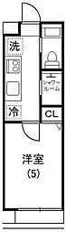 アイビー5 1Kの間取図画像