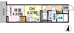 セレスティア白鷺 1DKの間取図画像
