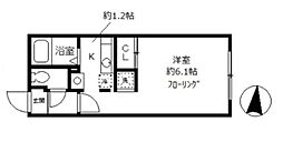 スマートリンク白金 1Kの間取図画像
