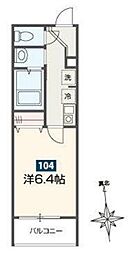 ＭＥＬＤＩＡ鷹の台 1階1Kの間取り