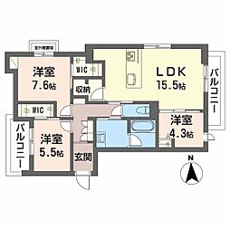Belle Blanche 3LDKの間取図画像