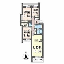 表参道グレイスＫ A0201 ｜ 熊本県熊本市中央区北千反畑町4-8（賃貸マンション3LDK・2階・87.03㎡） その2