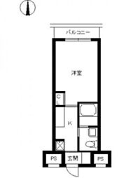 スカイコート神田2 1Kの間取図画像