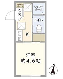 アスパイア新宿 1Kの間取図画像