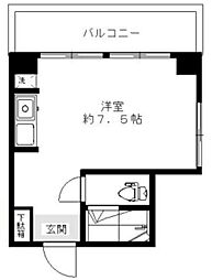 新小野田ビル 5階ワンルームの間取り