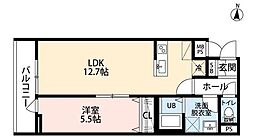リーブルファイン大宮天沼町 1LDKの間取図画像