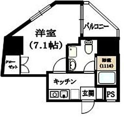 セレシア西巣鴨 7階1Kの間取り