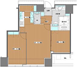 ホワイトタワー浜松町 2LDKの間取図画像
