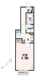 Amourgrace 1Kの間取図画像
